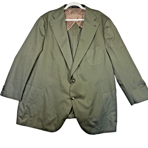 Suitsupply‎ La Spalla Jacket Mens Large Green Cotton Italian Fabric Sport Coat
